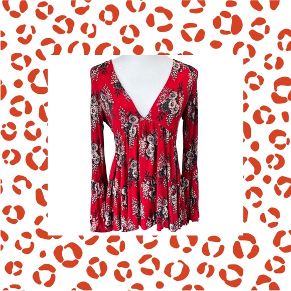 Free People Speak Easy Printed Top - Picture 1 of 15